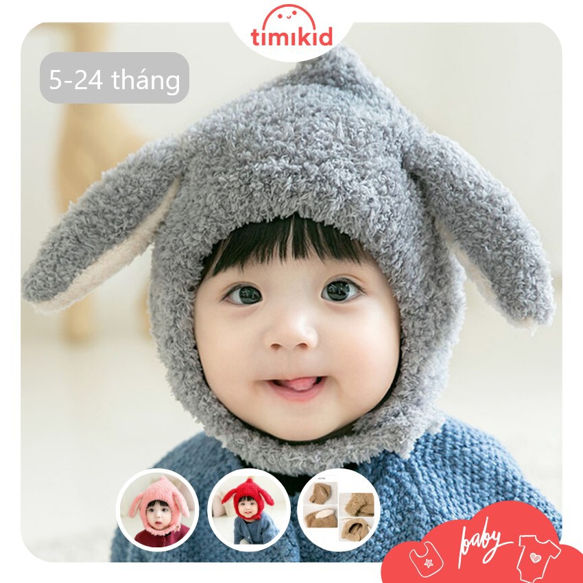 Mũ Len Cho Bé Trai, Bé Gái Từ 5-24 tháng - Ấm Áp Phong Cách, Mũ trẻ em mùa đông, lông cừu cài cúc