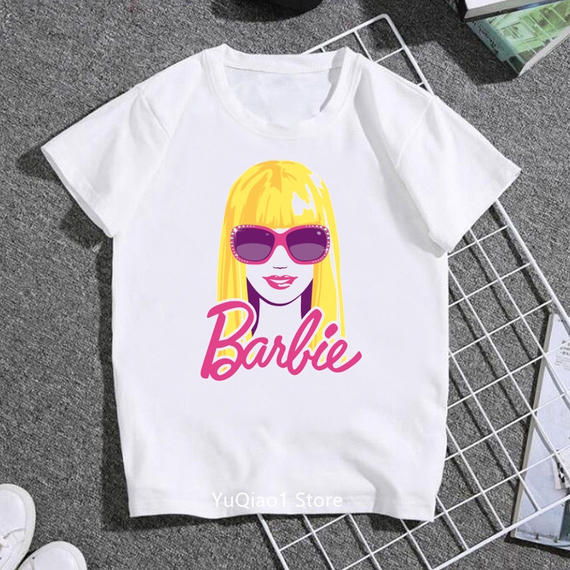 Áo Thun Tay Ngắn In Hình Búp Bê Barbie Dễ Thương Thời Trang Thu Đông Cho Bé Gái