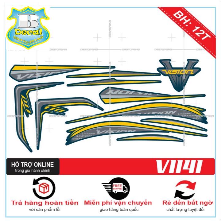 ( Quí khách vui lòng mang ra tiệm cho thợ dán ) Tem VISION 2016 CHẾ DÁN XE XANH [Bi Decal]