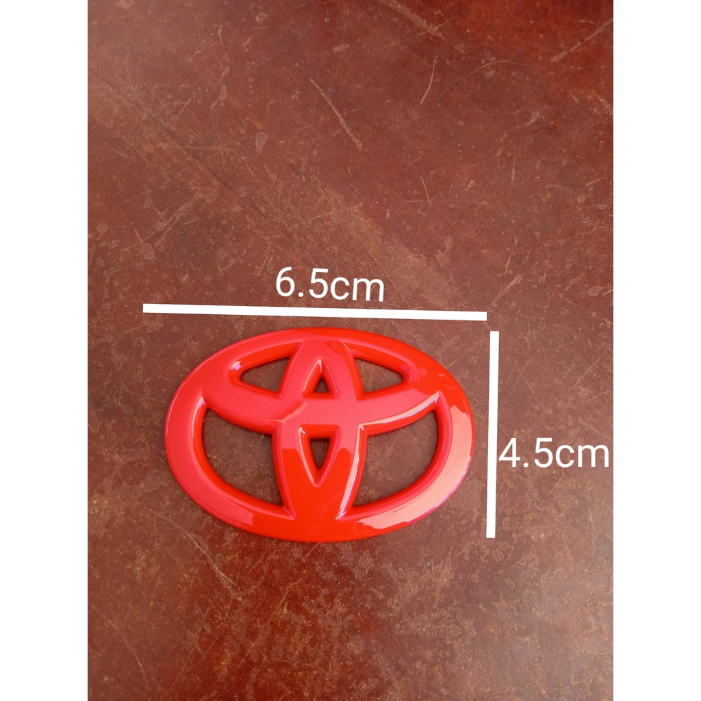 Tem 3D logo TOYOTA màu đỏ 6.5x4.5cm trang trí xe oto