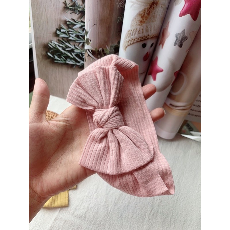 Turban nơ chất liệu mềm mịn dành cho bé gái từ sơ sinh