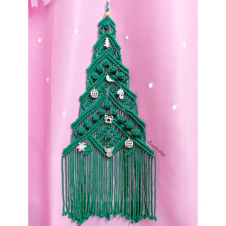 Cây Thông Macrame Treo Tường, Cửa Kính Trang Trí Noel/ Giáng Sinh thành phẩm size to