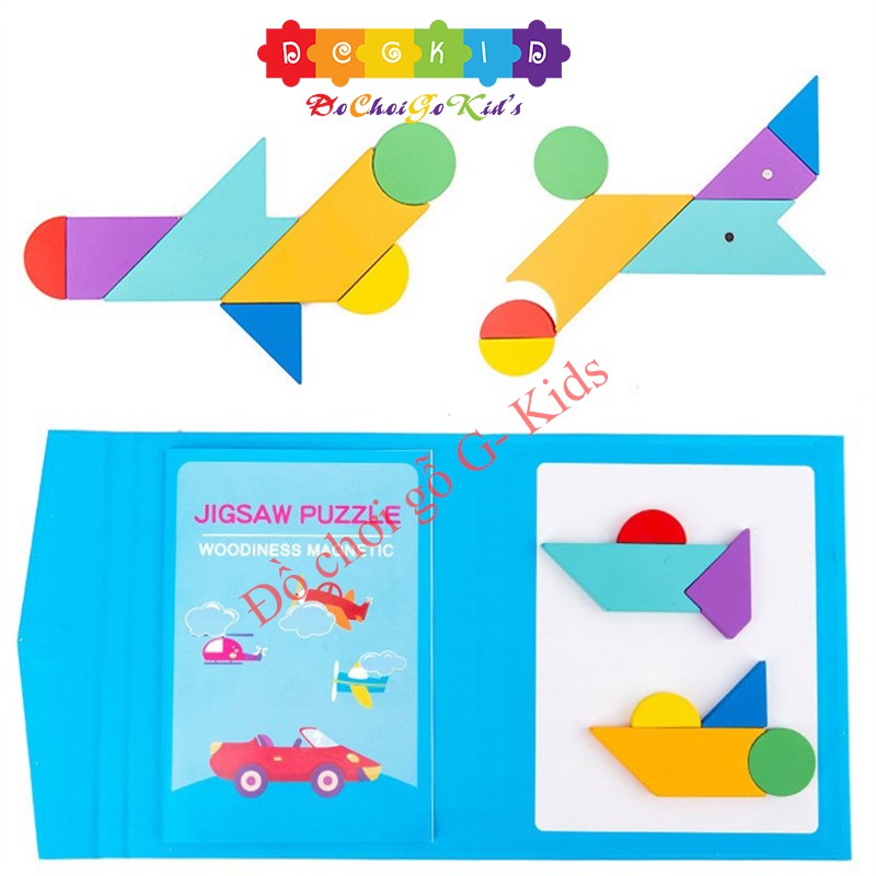 Đồ chơi xếp hình tangram gỗ luyện phát triển tư duy từ nhỏ cho bé