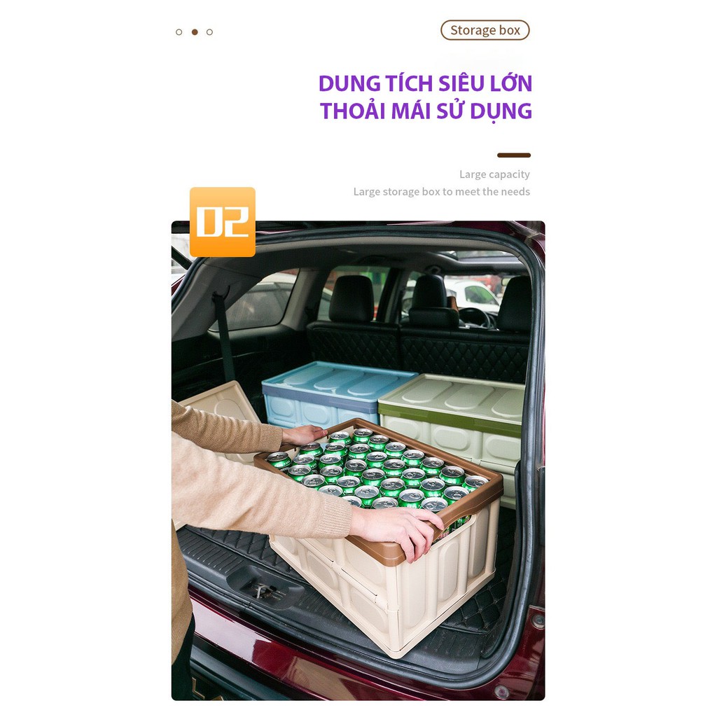 Hộp gấp gọn đựng đồ ZIYOUHIKE nhựa PP, dành cho để đồ trong nhà, cốp sau ô tô, chứa quần áo, đồ dùng