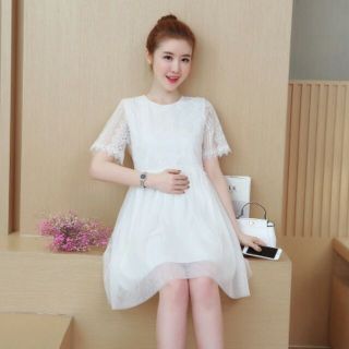 Đầm bầu voan xếp ly