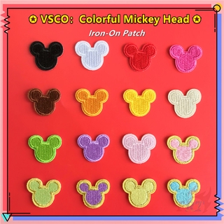 Miếng dán ủi thêu hình đầu chuột mickey nhiều màu sắc
