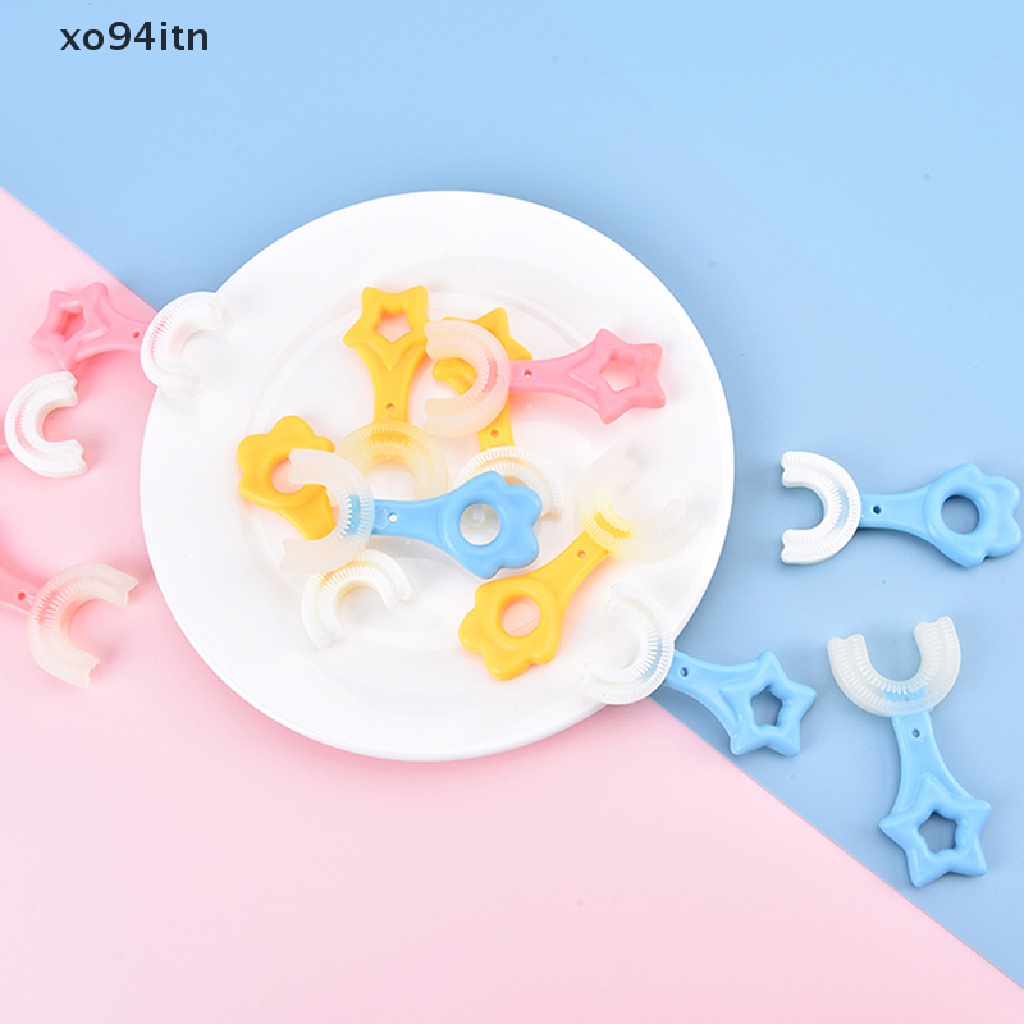 Bàn Chải Đánh Răng Xoay 360 Độ Hình Chữ U Dành Cho Trẻ Em° Bàn Chải Đánh Răng Mềm Mại An Toàn Dành Cho Trẻ 2-12 Tuổi