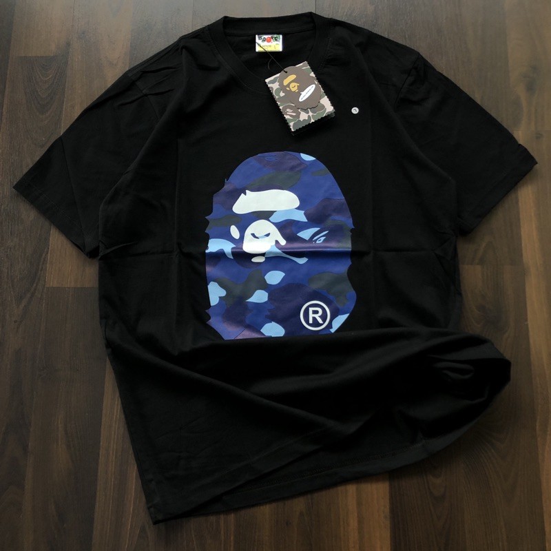 Bape Áo Thun Oversize In Logo A Bathing Ape Màu Xanh Quân Đội Tỷ Lệ 1: 1