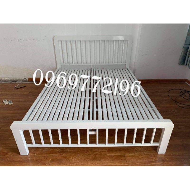 Giường sắt hộp 4-8 không si 1m6x2m bảo hành 2 năm - Giao hàng miễn phí nội thành HCM ( hình chụp thật 100%)