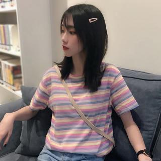 Áo thun nữ tay ngắn họa tiết sọc ngang