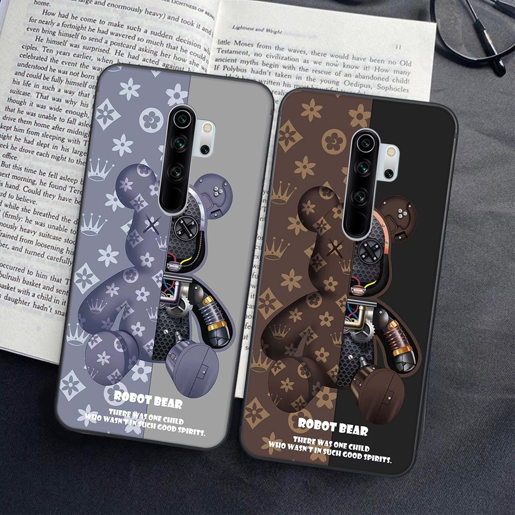 Ốp lưng Xiaomi REDMI NOTE 8 PRO in hình Gấu nâu - hồng, Gấu Be@rick  cực CUTE, DỄ THƯƠNG