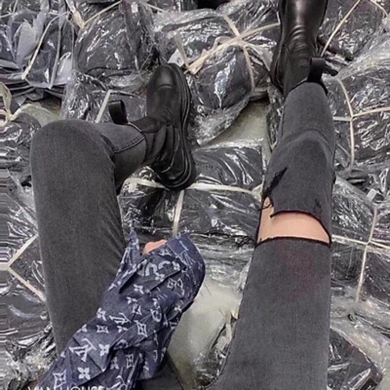 BIGSIZE(31-35)✈️FREESHIP✈️QUẦN JEANS NỮ LƯNG CAO VNXK SIZE LỚN XÁM RÁCH ĐÙI Ms 2120