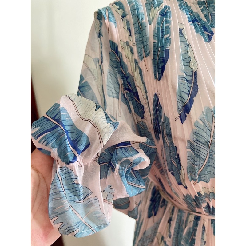 Đầm vôn suông dập li mặc được 2 kiểu, bầu bì vô tư