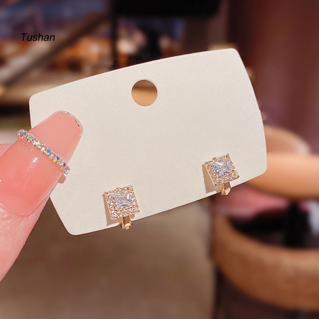 Bông Tai Đính Đá Sáng Lấp Lánh Thời Trang Cho Nữ