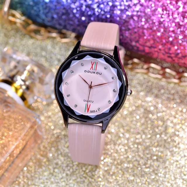 [NEW ARRIVAL] Đồng hồ nữ Doukou chính hãng mặt vát 3d dây da sọc mẫu mới hot | BigBuy360 - bigbuy360.vn
