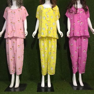 Đồ bộ mặc nhà bigsize cho mẹ bầu và bỉm sữa (75-95kg) tay ngắn