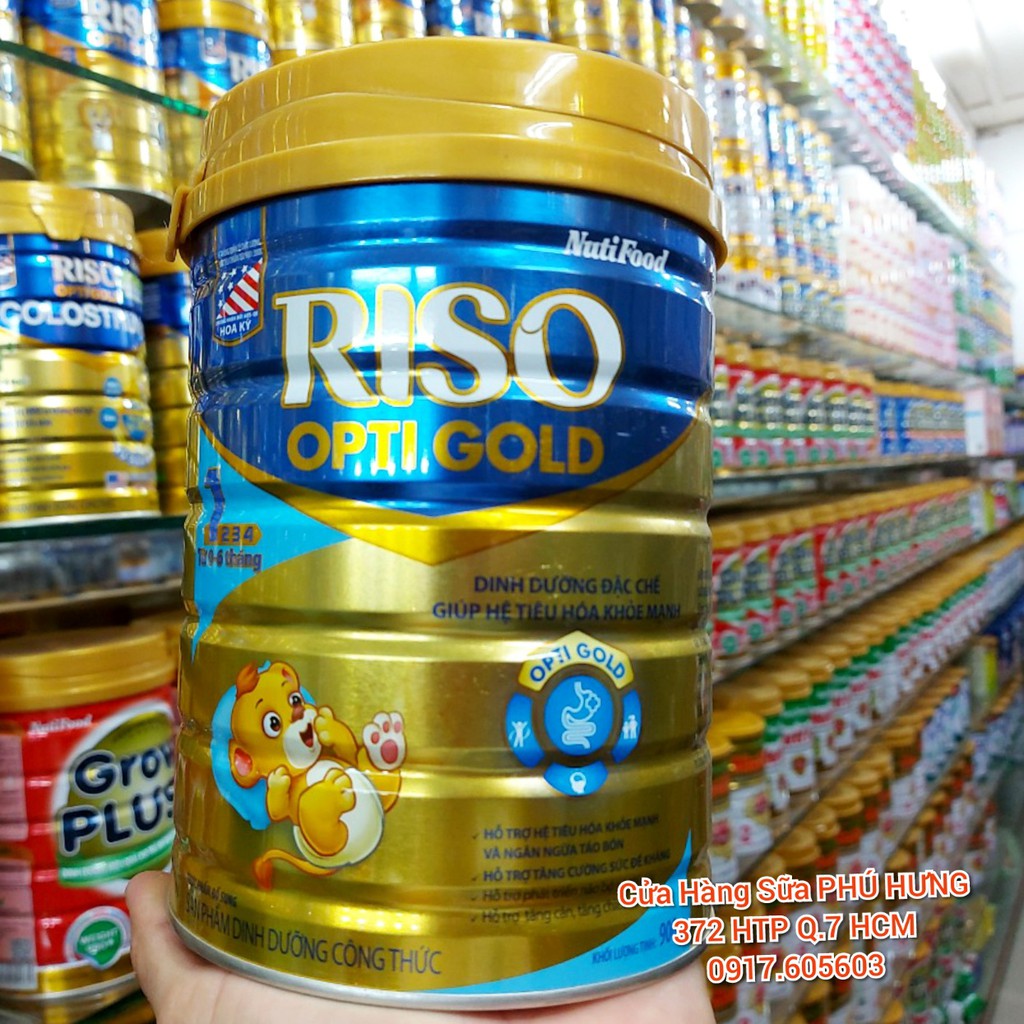 Sữa Riso Opti Gold lon 900 gam