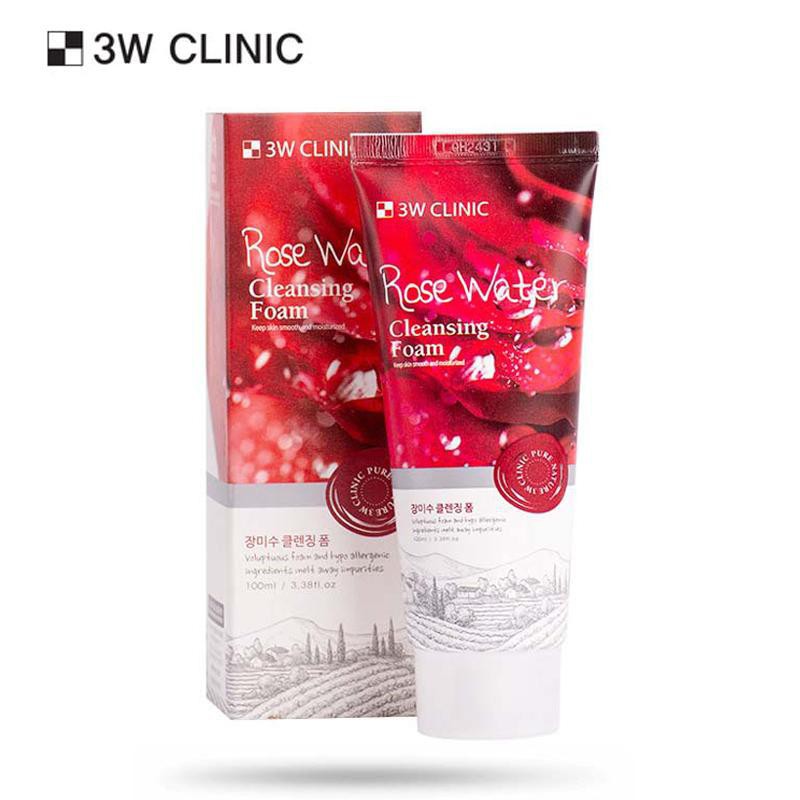 Sữa rửa mặt hoa hồng 3W Clinic Rose Water Cleansing Foam