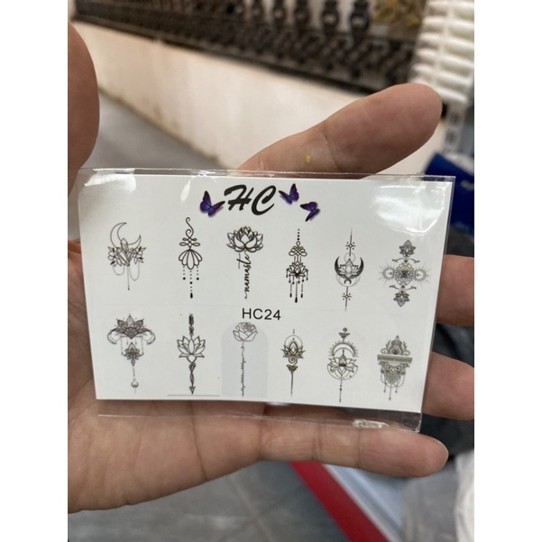 Sticker nước hình mặt người ẩn móng đắp bột đắp Gel