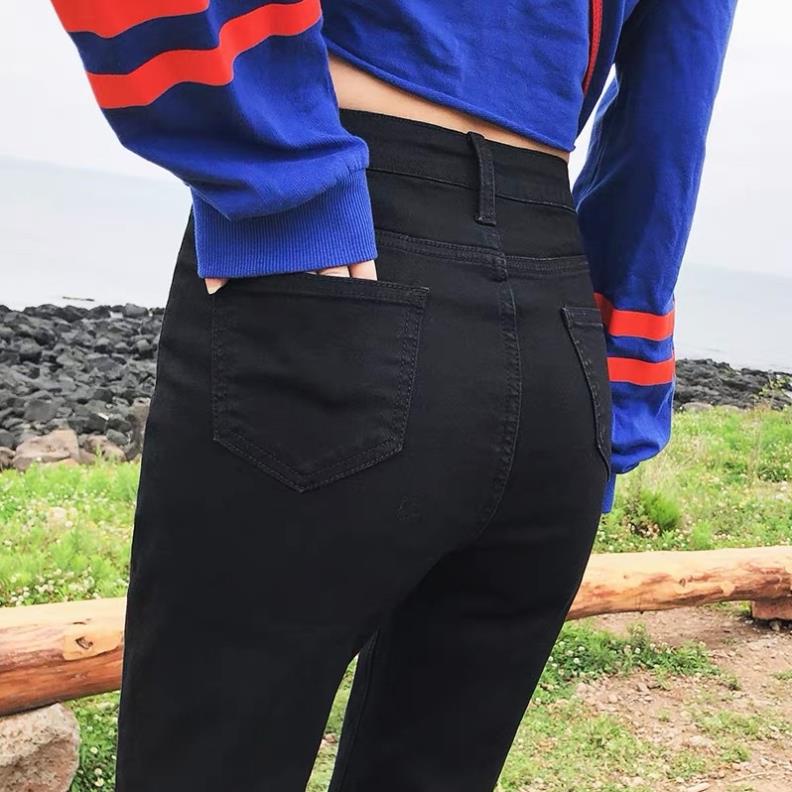 ( Sale Giá Gốc ) Quần Bò Giấy Nữ Cạp Cao- Quần Jean Nữ Chất Dày Dặn Dáng Đơn Giản Basic mềm mịn mát co giãn CC | BigBuy360 - bigbuy360.vn