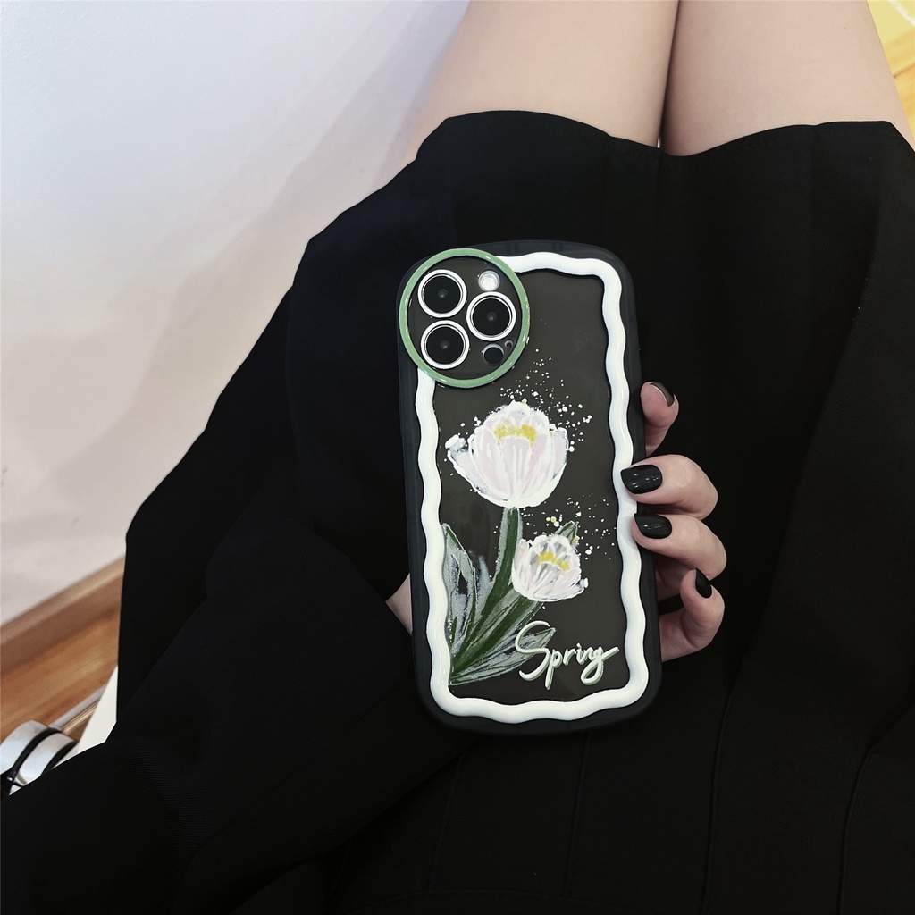 Ốp Điện Thoại Tpu Dẻo Họa Tiết Hoa Đơn Giản Thời Trang Chống Rơi Cho iphone 11 12 13Pro XS Max X XS XR