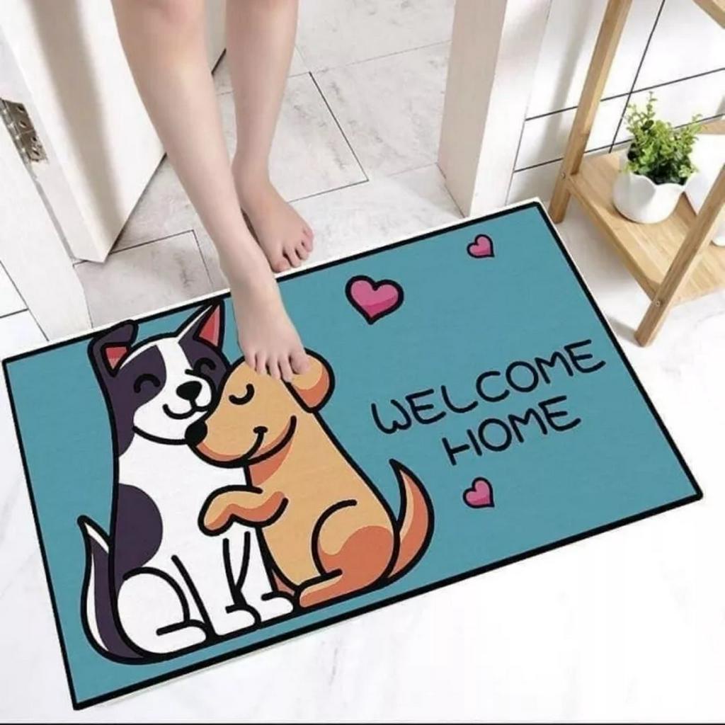 Thảm chùi chân hình thú Thảm Lau Chân Hình Thú Ngộ Nghĩnh in 3d Chống Trơn Trượt 40x60cm