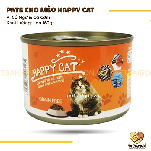 [CHÍNH HÃNG] PATE HAPPY CAT CHO MÈO - LON 160G