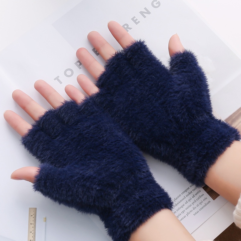 PVN39271 Găng tay lông sang trọng, găng tay hở ngón mùa đông ấm áp siêu dày 2021 hàng Quảng Châu