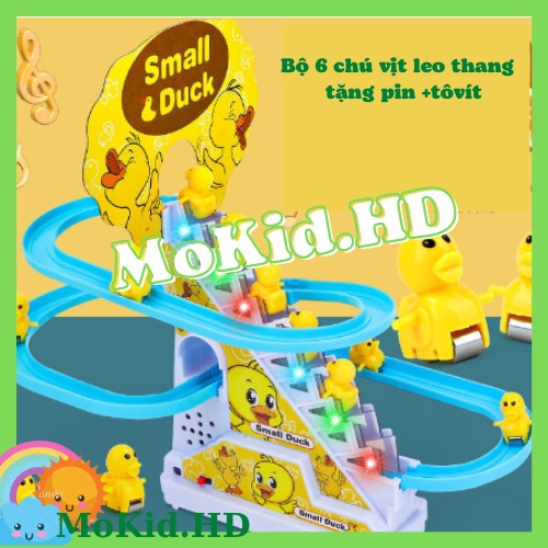 Bộ 6 chú vịt leo thang có nhạc có đèn cho bé yêu
