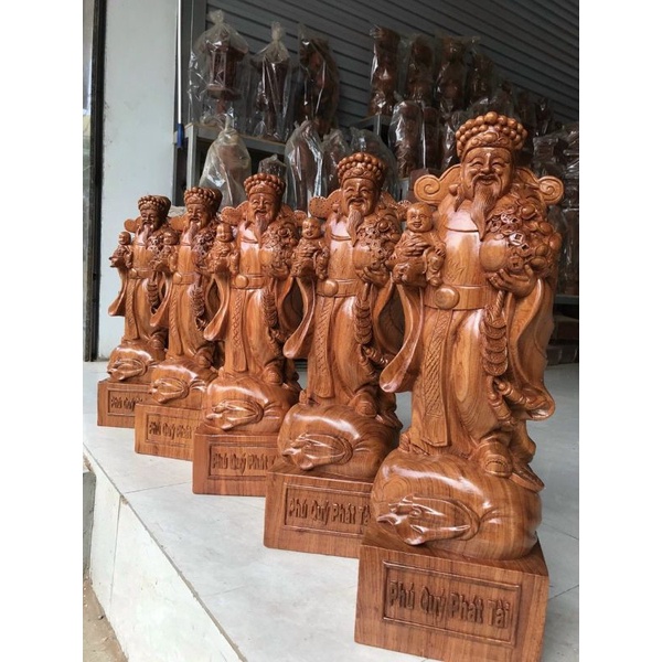 Tượng ông thần tài gỗ hương cao 60cm