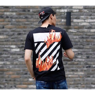 Áo thun Off White lửa trắng và đen