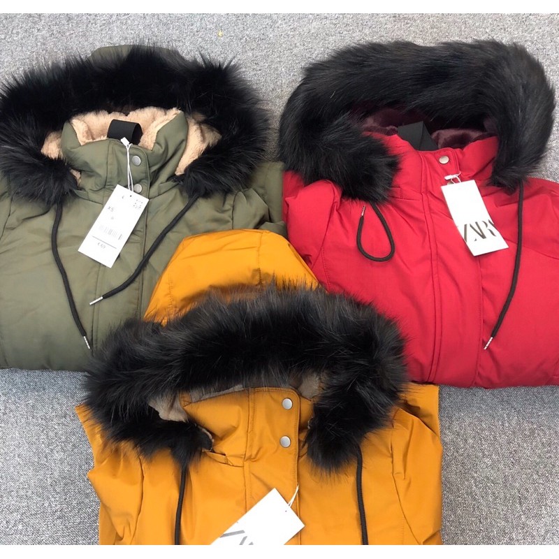 Áo parka nữ zara xuất khẩu áo khoác parka lót lông -AK4
