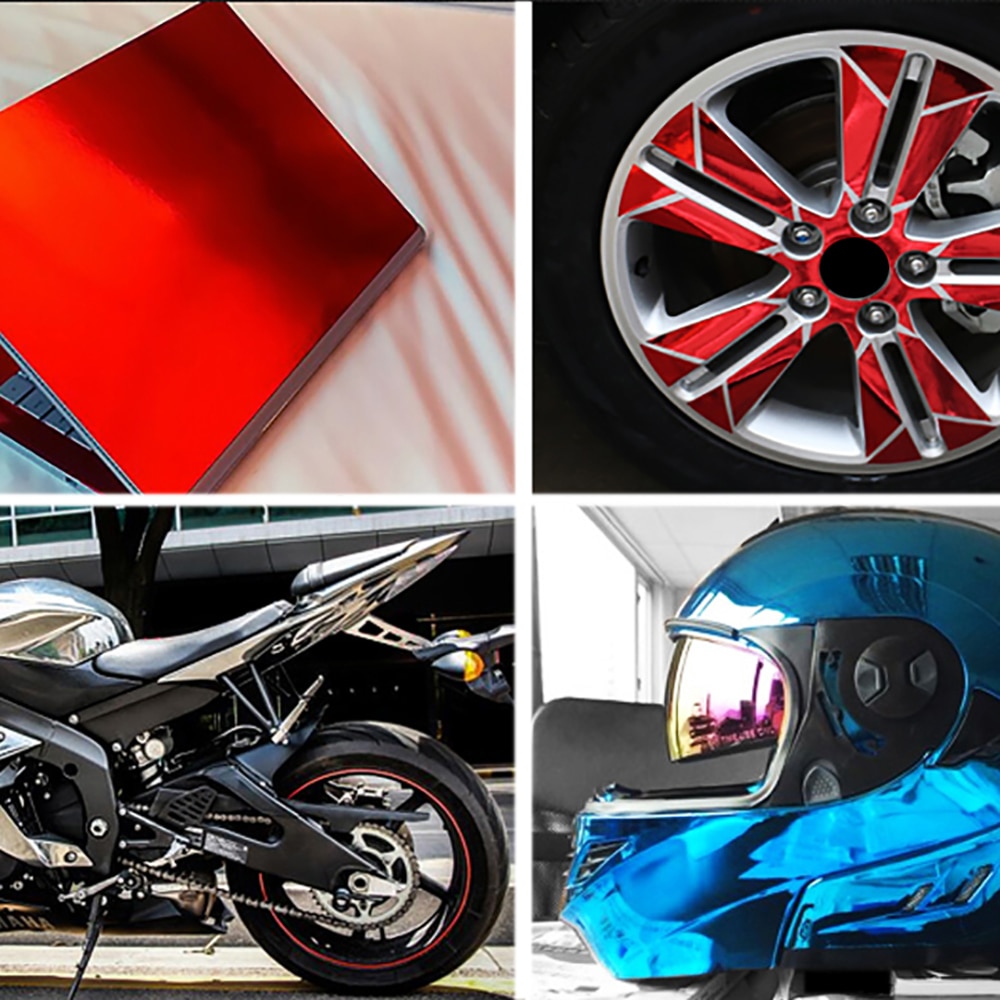 1 miếng dán trang trí xe hơi bằng sợi carbon mạ Chrome DIY 10/30x100cm