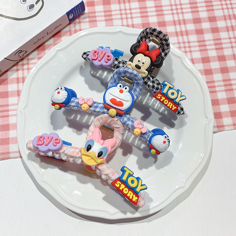 Kẹp Tóc Hình Mèo / Gấu / Cá Mập Màu Hồng Dễ Thương Phong Cách Hàn Quốc