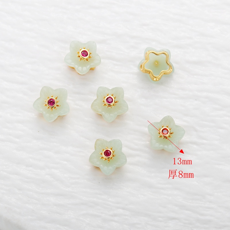 Hạt Xâu Chuỗi Làm Trang Sức diy Hình Hoa Đào 18k 13 * 8mm