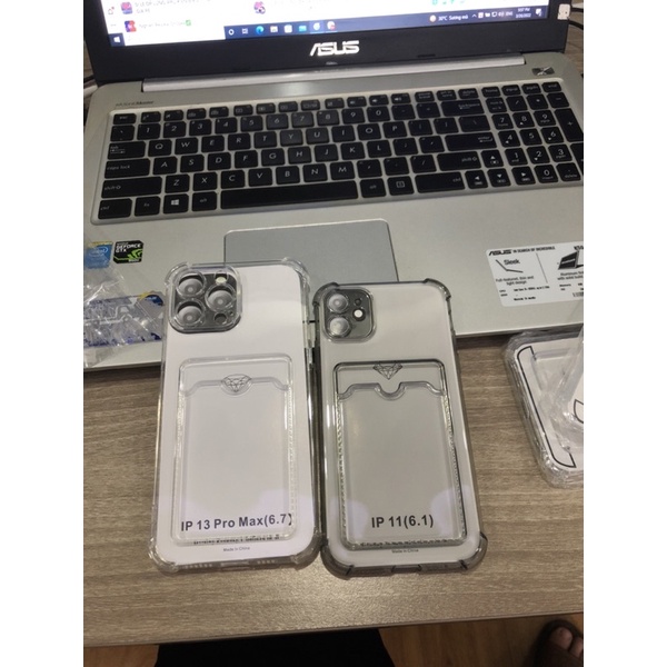 Ốp lưng kèm ví Iphone full viền trong suốt, chống sốc (Ip 6,6 plus ,7,8Plus - 12 Promax) Đủ mã.
