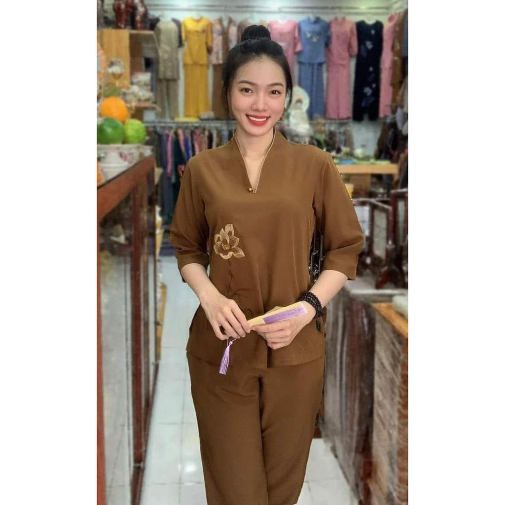 ÁO LAM PHẬT TỬ - đồ lam đi chùa - quần áo Phật tử thiết kế dáng xuông rộng thoải mái, vải Kate mềm mịn, mát lịm