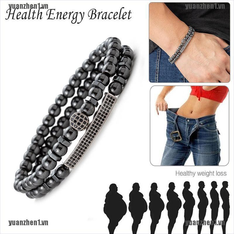 Vòng Tay Chuỗi Hạt Đá Hematite Từ Tính Chăm Sóc Sức Khỏe YUANZHEN1