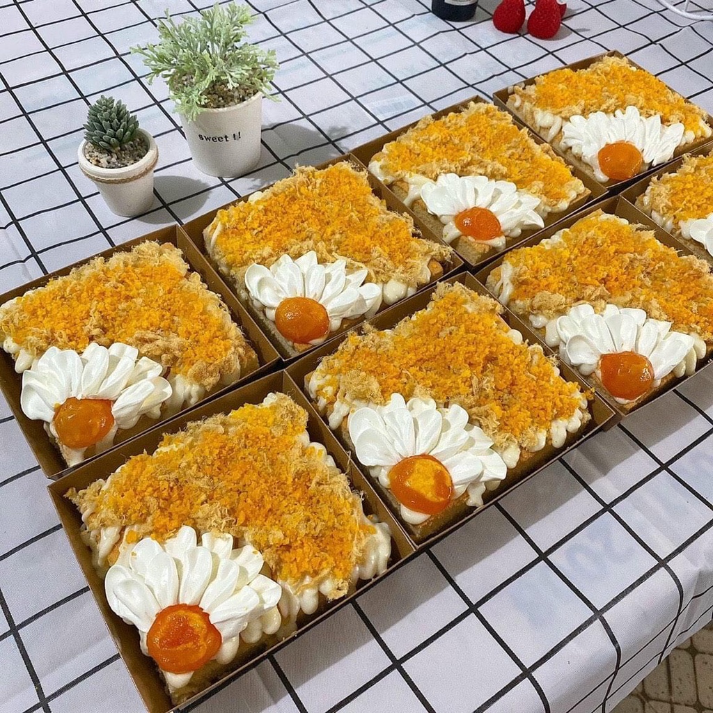 Set 50 hộp giấy kraft E1413 đựng bánh bông lan , đựng xôi , đựng plan gato,....