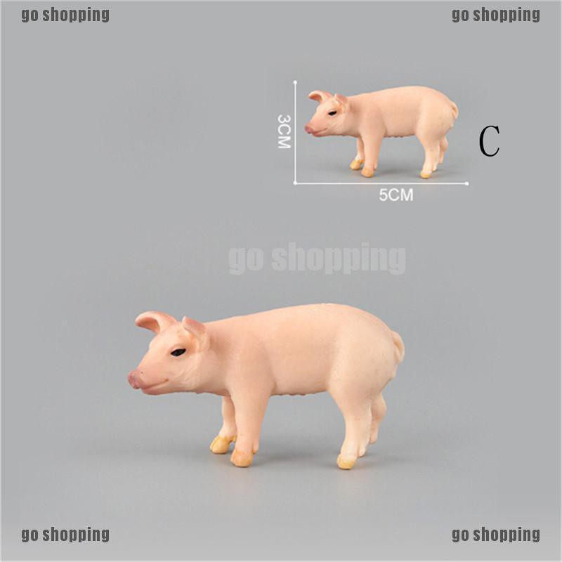{go shopping}Simulation Animal Pig Model Toy Figurine Decor Plastic Animal Model Kids Gift