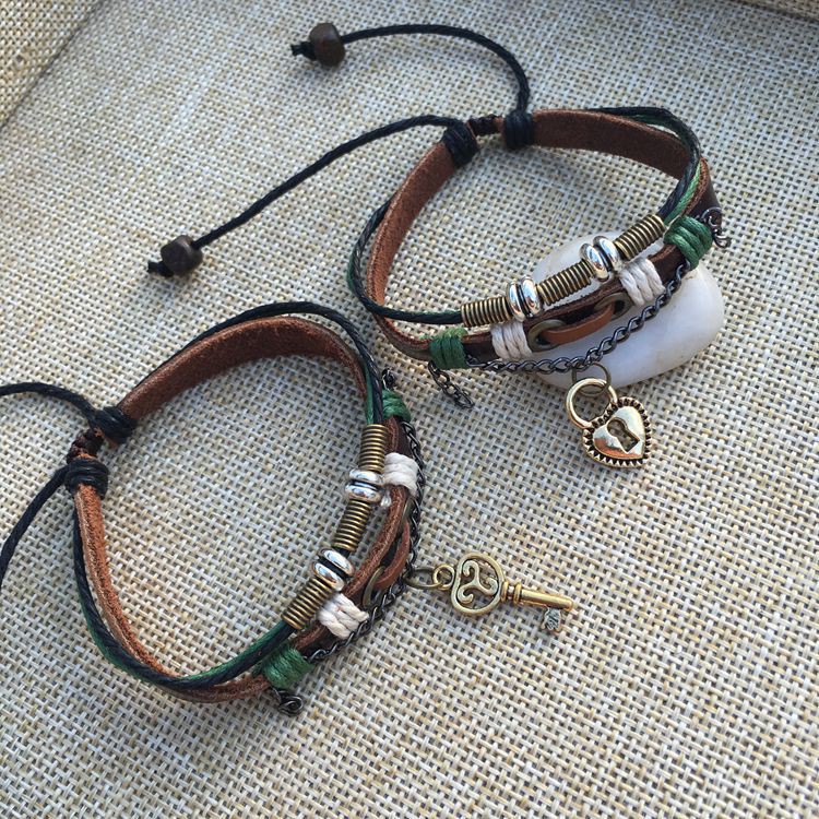 His & Hers Lock and Key Couples Bracelet Lovers Braclet Friendship CP