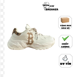 Giày thể thao MLB chữ B gót nỉ hot 2022,Giày sneaker MLB chữ B nâu dành cho nam nữ hàng chuẩn SC full bill box phụ kiện