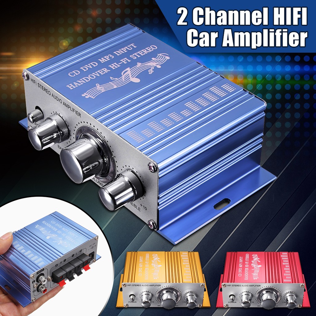 Bộ khuếch đại âm thanh mini 2CH Hi-Fi cho xe hơi / xe máy / xe đạp