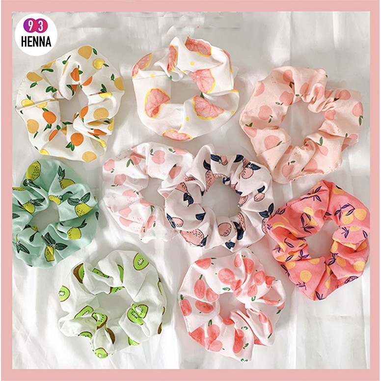 HOT SALE Dây buộc tóc, cột tóc scrunchies hoa quả dễ thương Orin K1273 mẫu ngẫu nhiên