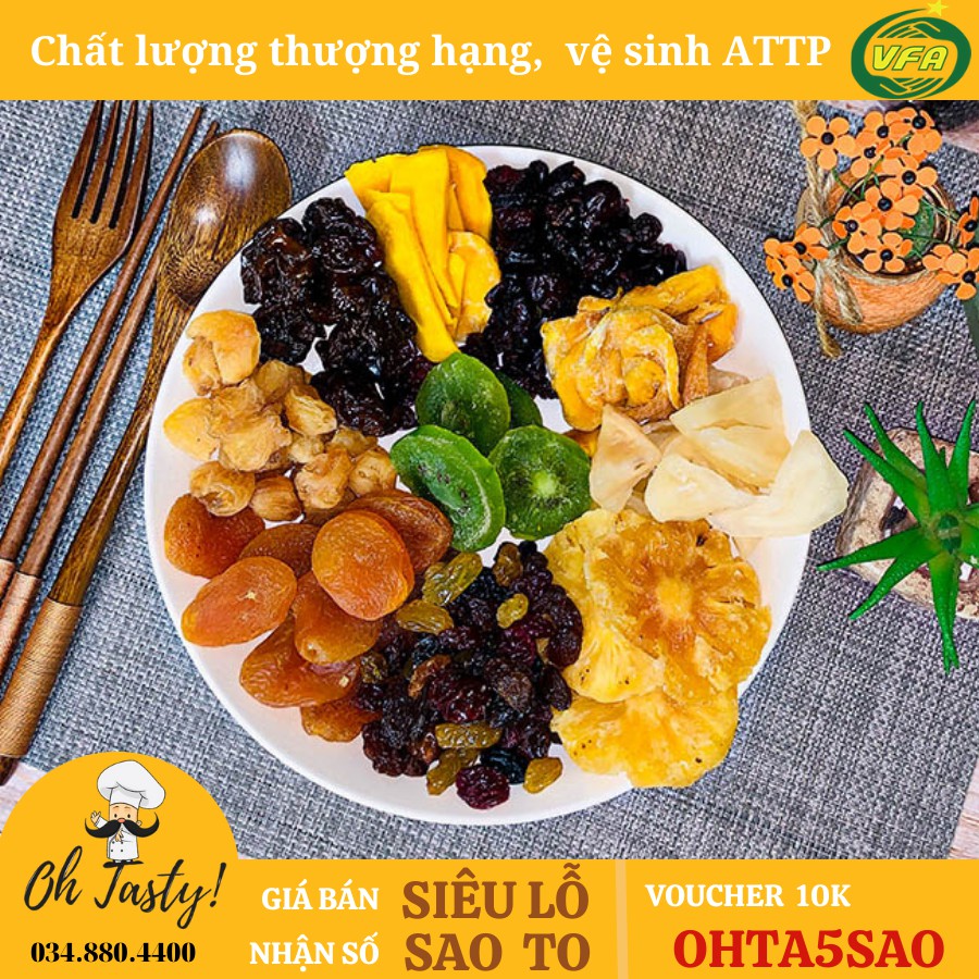 600G Hũ Mix 10 Trái Cây Sấy Dẻo