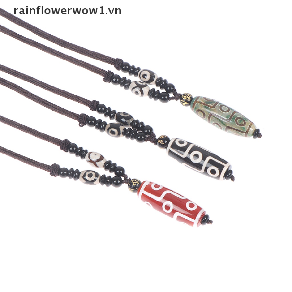 Vòng cổ 1 Chín Mắt Đính Hạt Tây Tạng Dzi Mang Lại May Mắn
