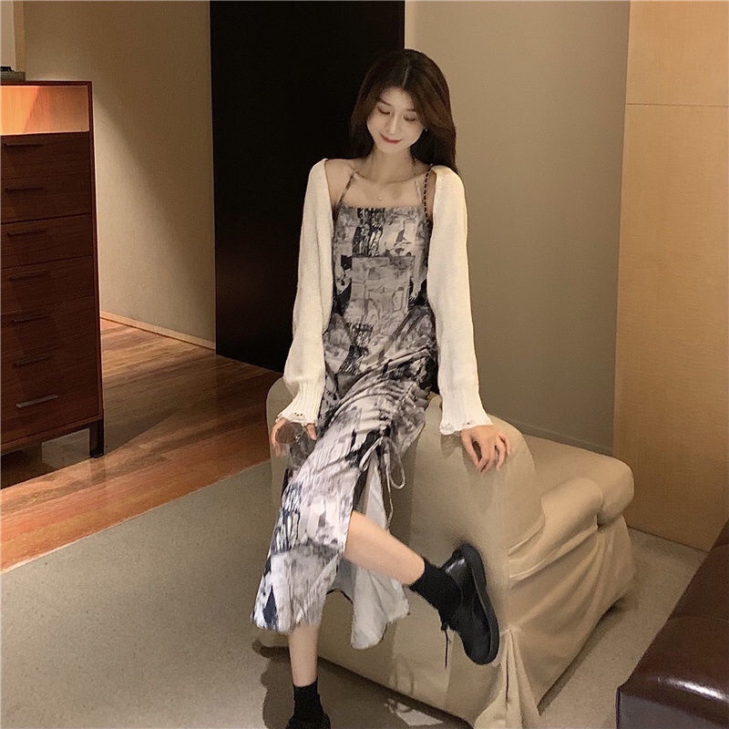 Đầm Dây Rút Hở Lưng Phong Cách Cổ Điển Thiết Kế Mới Size s 2022 Cho Nữ