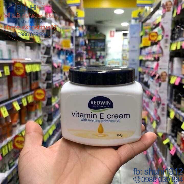 Kem dưỡng da toàn thân mềm mịn redwin vitamin e cream 300gr của úc, cho cả nhà