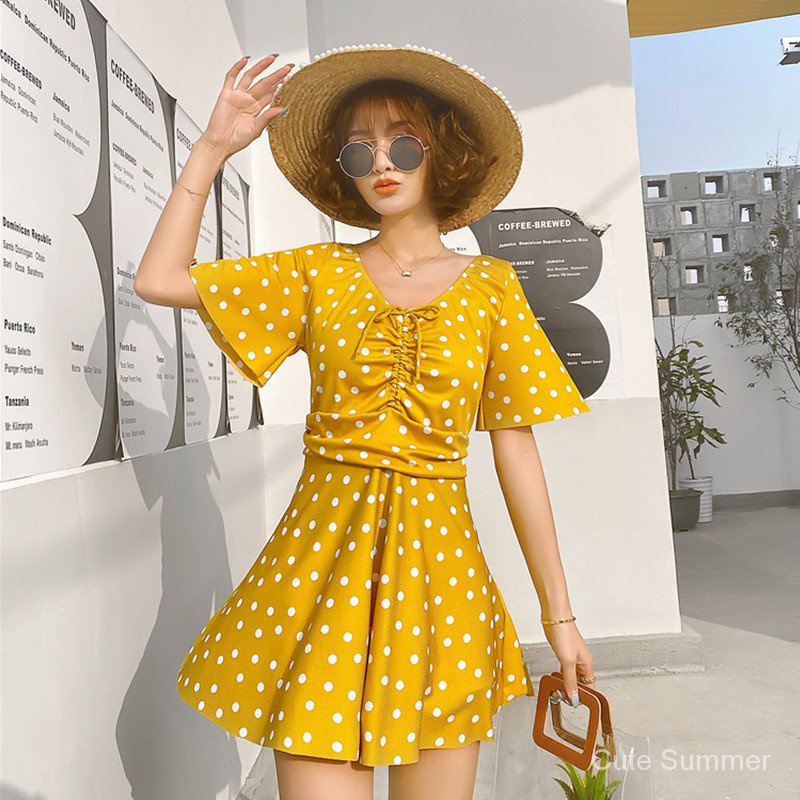 Đầm Bơi Hai Mảnh Hở Lưng Họa Tiết Chấm Bi Thời Trang Gợi Cảm Cho Nữ | BigBuy360 - bigbuy360.vn