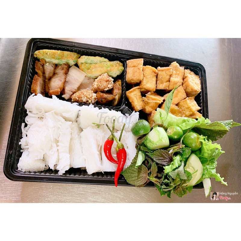 Combo 50c Hộp Nhựa Đựng đồ ăn 4 Ngăn Dùng 1 Lần